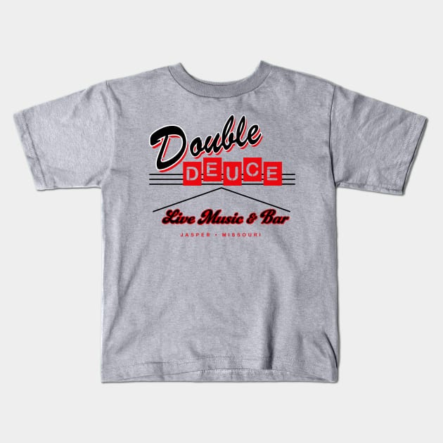 Double Deuce Roadhouse Sign Lts Kids T-Shirt by Alema Art